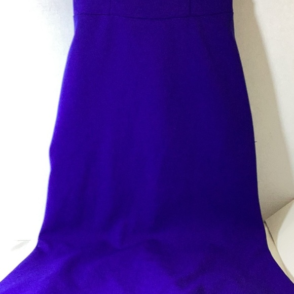 AQUA Off-the-Shoulder Scuba Crepe Gown Marine Blue.                  A - Picture 7 of 10